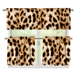 Cheetah Print 3 Piece Kitchen Curtains