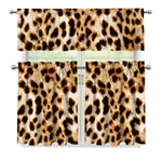 Cheetah Print 3 Piece Kitchen Curtains