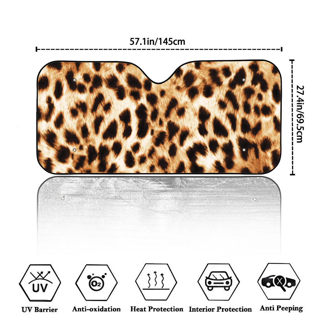 Cheetah Print Car Windshield Sun Shade