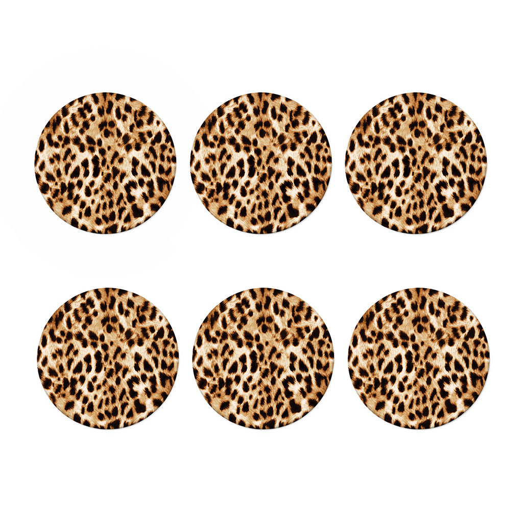 Cheetah Print Coaster Set