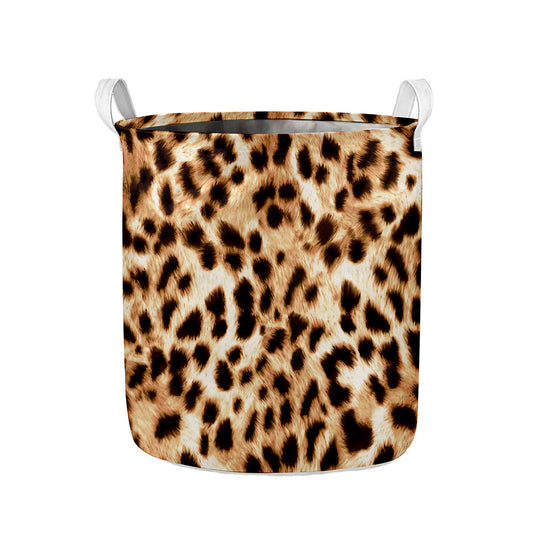 Cheetah Print Collapsible Laundry Basket