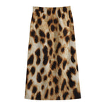 Cheetah Print Cotton Front Slit Maxi Skirt