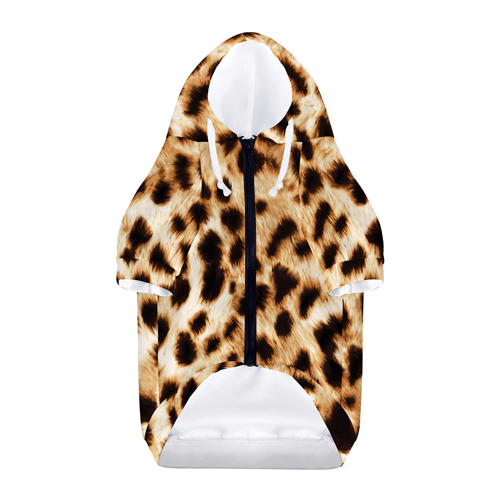 Cheetah Print Dog Zip Up Hoodie