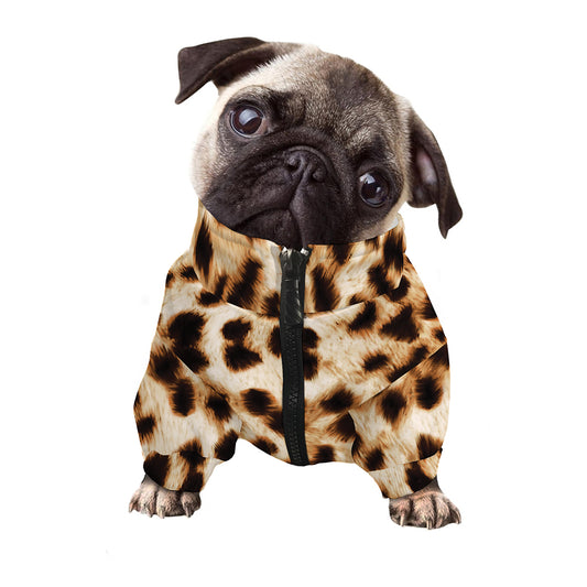 Cheetah Print Dog Zip Up Jacket