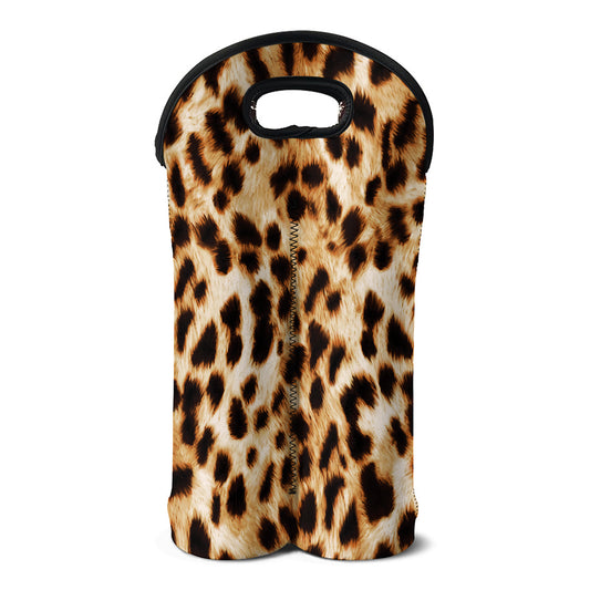 Cheetah Print Double Neoprene Wine Tote