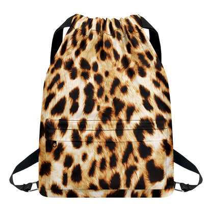 Cheetah Print Drawstring Backpack