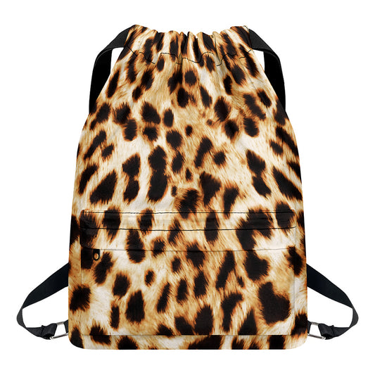 Cheetah Print Drawstring Backpack