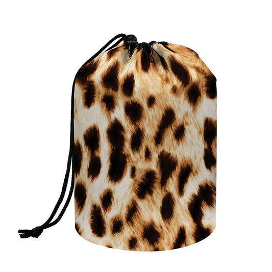 Cheetah Print Drawstring Makeup Bag