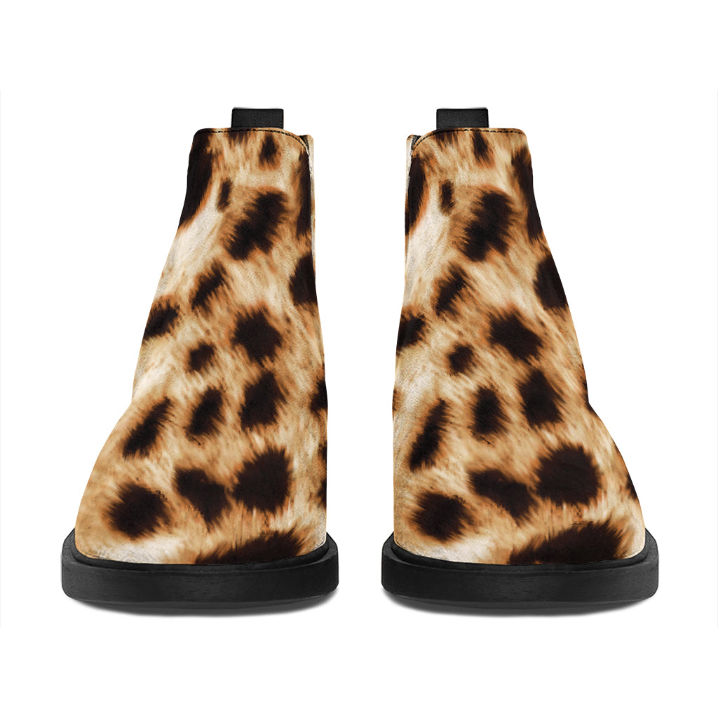 Cheetah Print Flat Ankle Boots