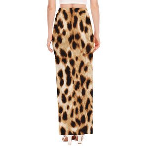 Cheetah Print High Slit Maxi Skirt