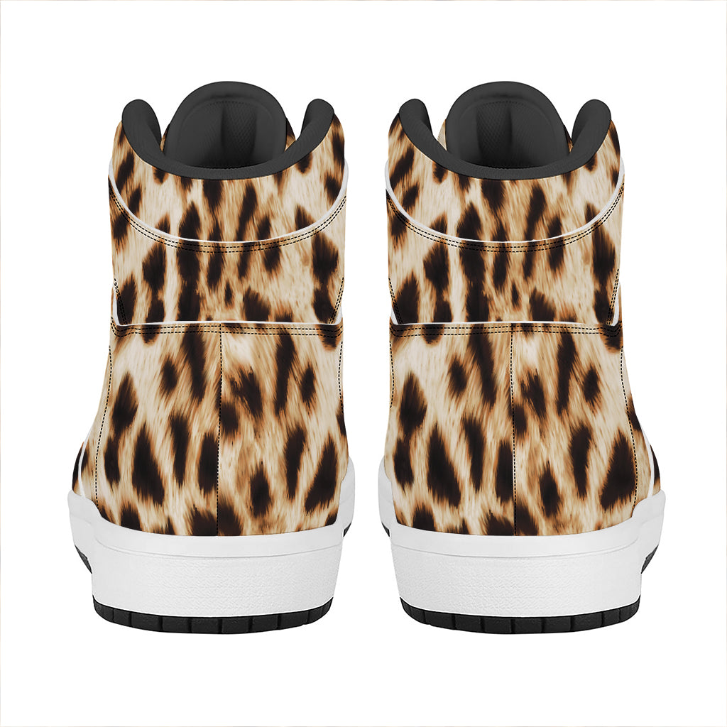 Cheetah Print High Top Leather Sneakers