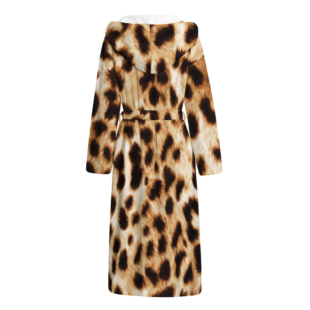 Cheetah Print Hooded Bathrobe