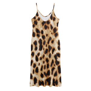 Cheetah Print Jersey Midi Cami Dress