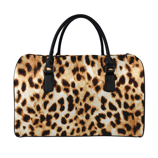 Cheetah Print Leather Duffle Bag