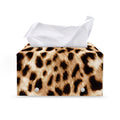 Cheetah Print Leather Tissue Box Cover