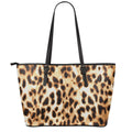 Cheetah Print Leather Tote Bag With Zipper
