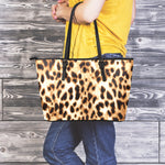 Cheetah Print Leather Tote Bag