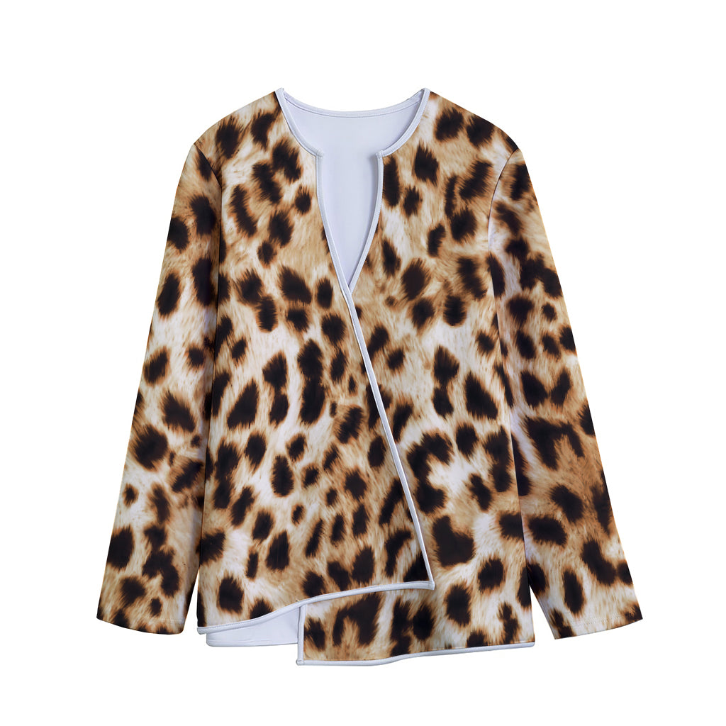 Cheetah Print Long Sleeve Short Coat