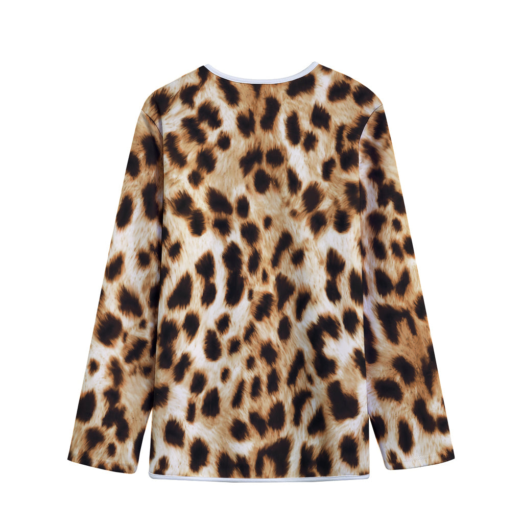 Cheetah Print Long Sleeve Short Coat