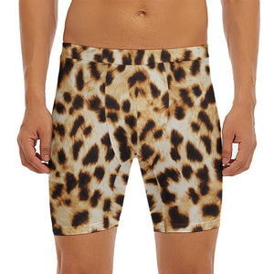 Cheetah Print Men's Long Boxer Briefs