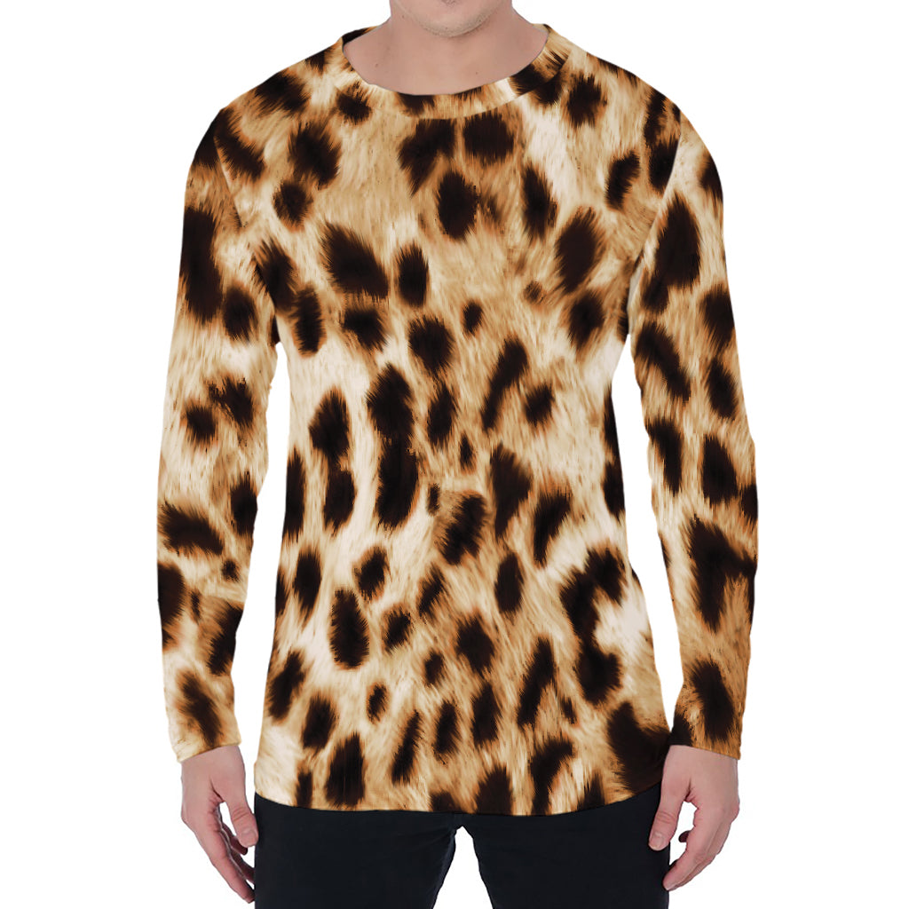 Cheetah Print Men's Long Sleeve T-Shirt