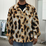 Cheetah Print Men's Shirt Jacket