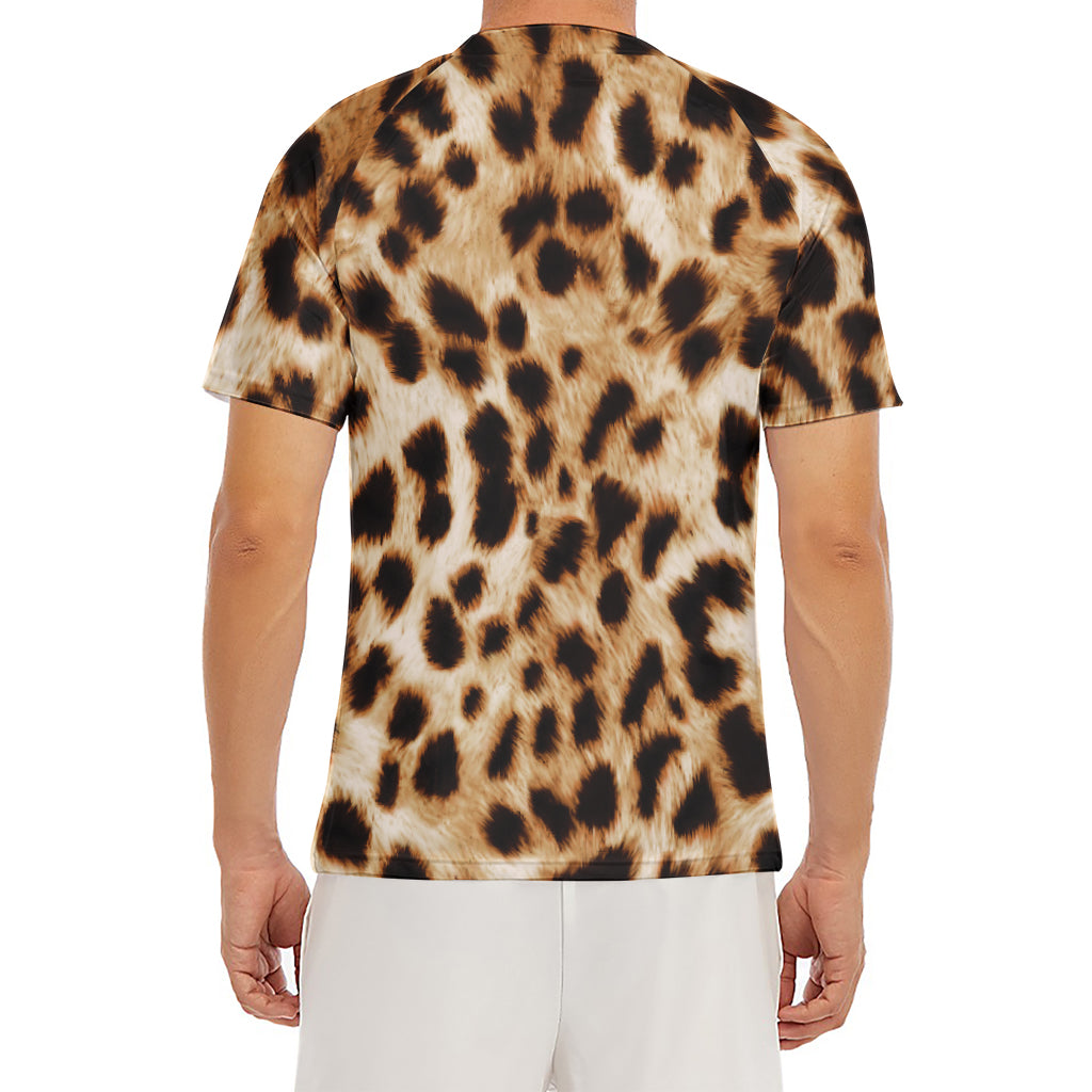 Cheetah Print Men's Short Sleeve Rash Guard