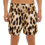 Cheetah Print Men's Split Running Shorts