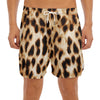 Cheetah Print Men's Split Running Shorts