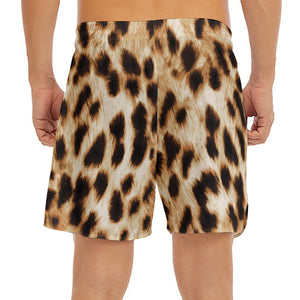 Cheetah Print Men's Split Running Shorts