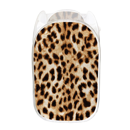 Cheetah Print Mesh Laundry Hamper