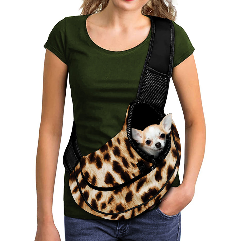 Cheetah Print Pet Sling Carrier