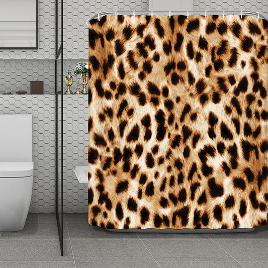 Cheetah Print Polyester Shower Curtain