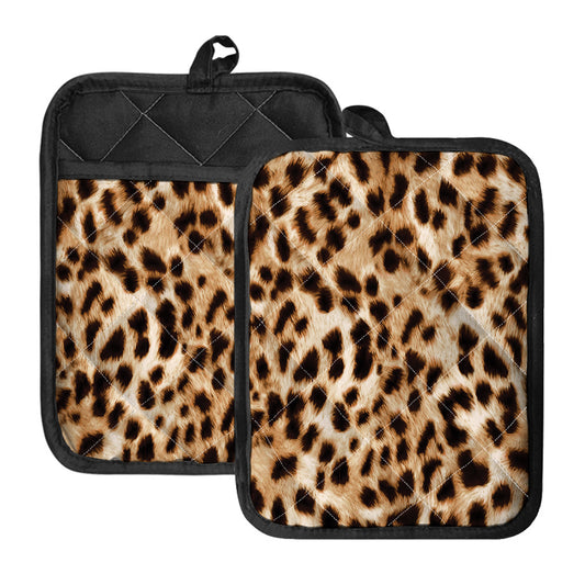 Cheetah Print Pot Holders With Pocket