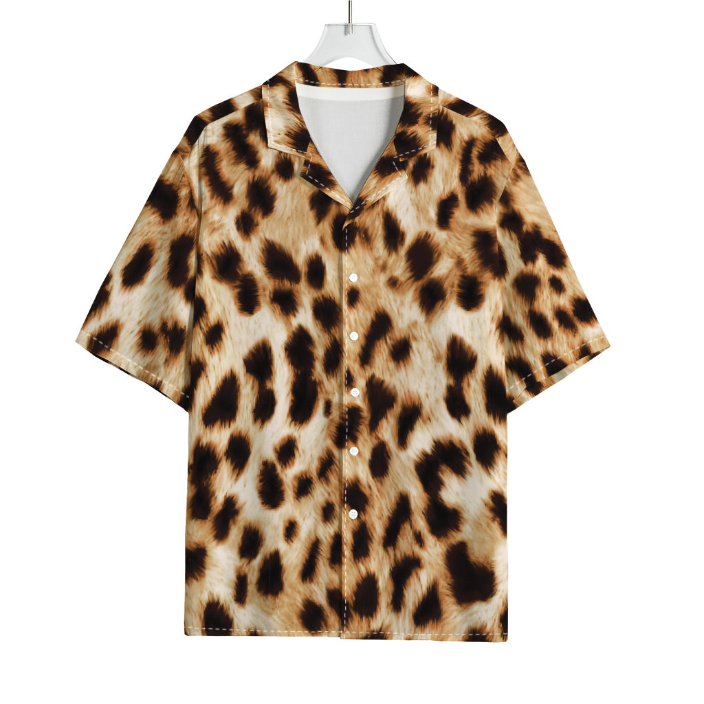 Cheetah Print Rayon Hawaiian Shirt