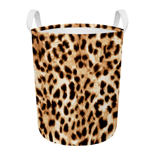 Cheetah Print Round Laundry Basket