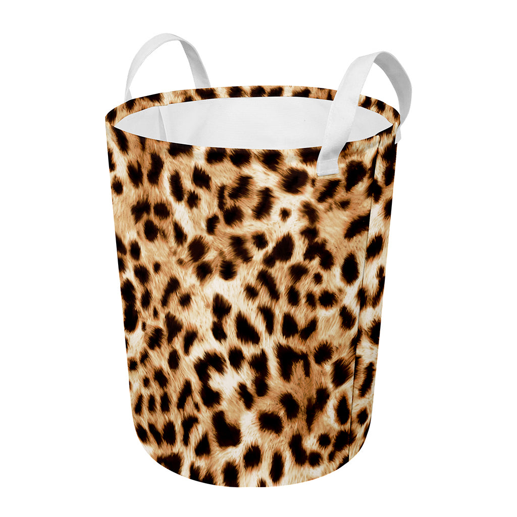Cheetah Print Round Laundry Basket