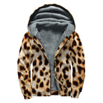 Cheetah Print Sherpa Lined Zip Up Hoodie