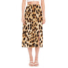 Cheetah Print Side Slit Midi Skirt