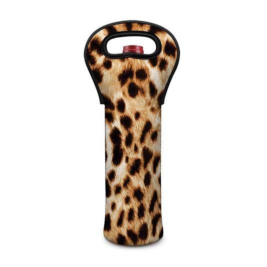 Cheetah Print Single Neoprene Wine Tote