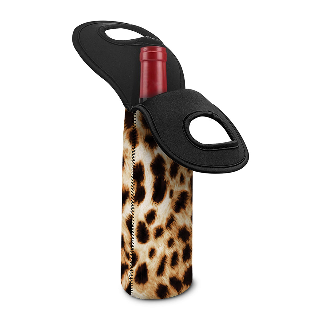 Cheetah Print Single Neoprene Wine Tote