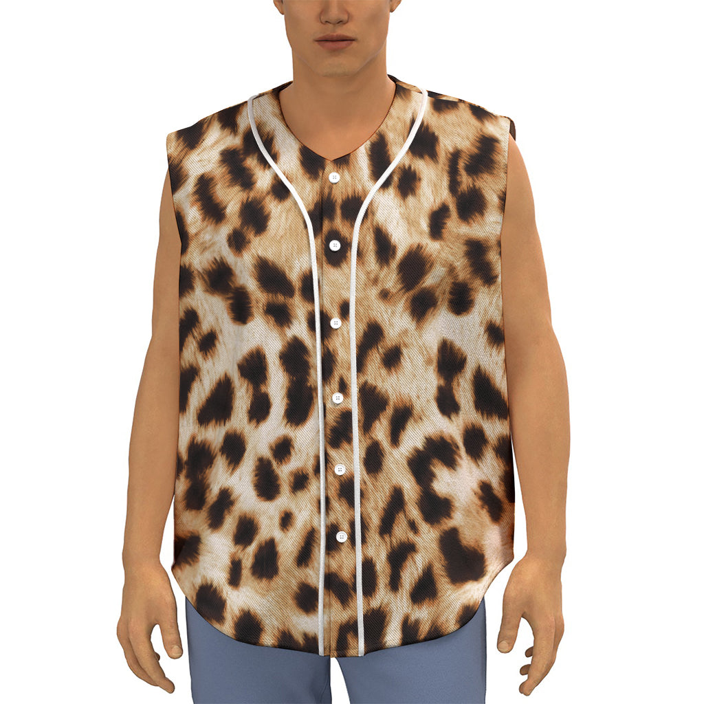 Cheetah Print Sleeveless Baseball Jersey