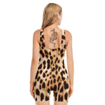 Cheetah Print Sleeveless One Piece Swimsuit