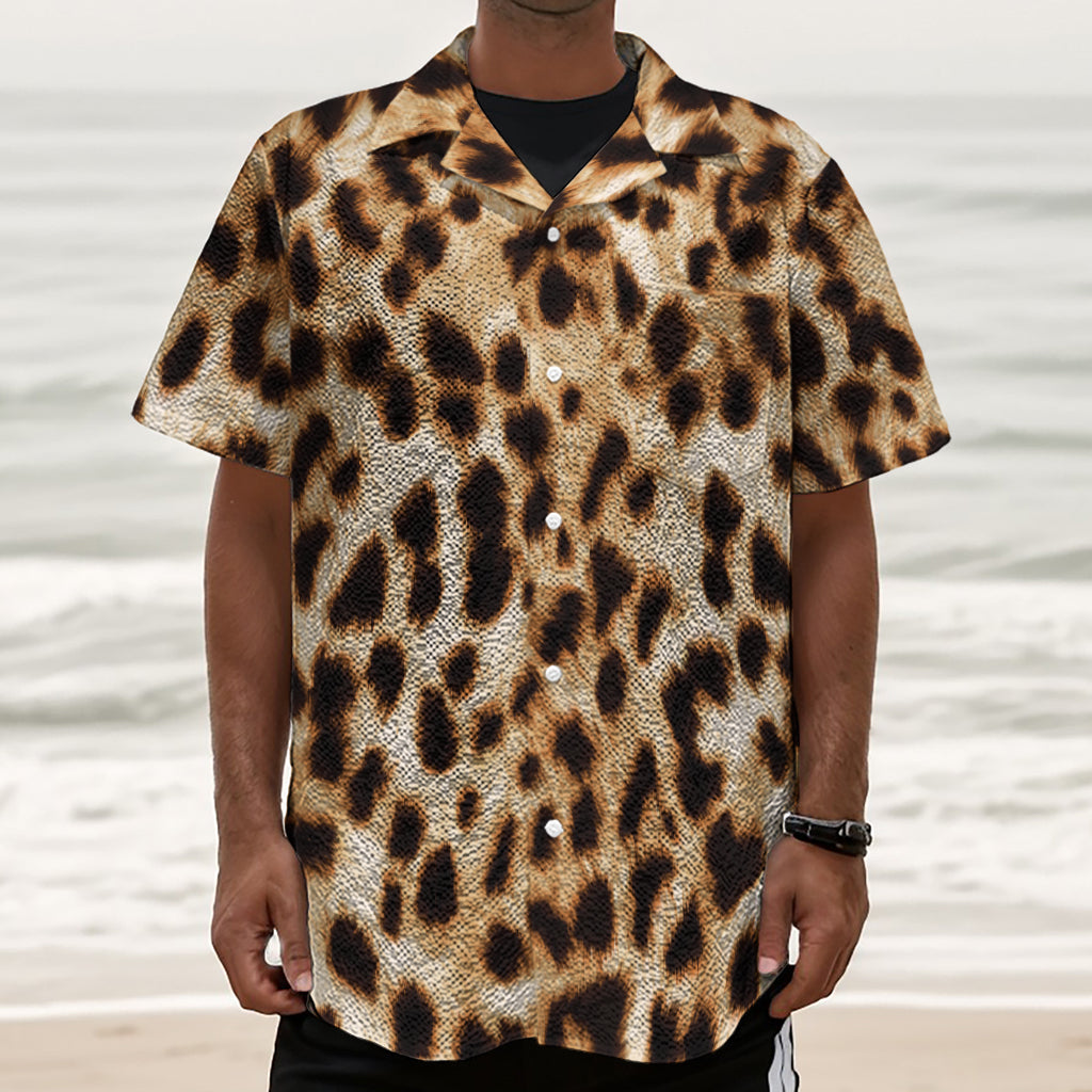 Cheetah Print Textured Short Sleeve Shirt