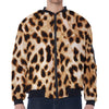 Cheetah Print Zip Sleeve Bomber Jacket