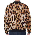 Cheetah Print Zip Sleeve Bomber Jacket