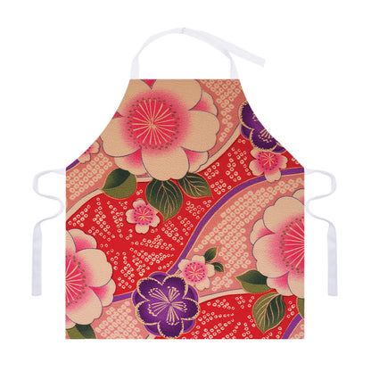 Cherry Blossom Kimono Pattern Print Adjustable Apron