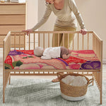 Cherry Blossom Kimono Pattern Print Baby Crib Sheet