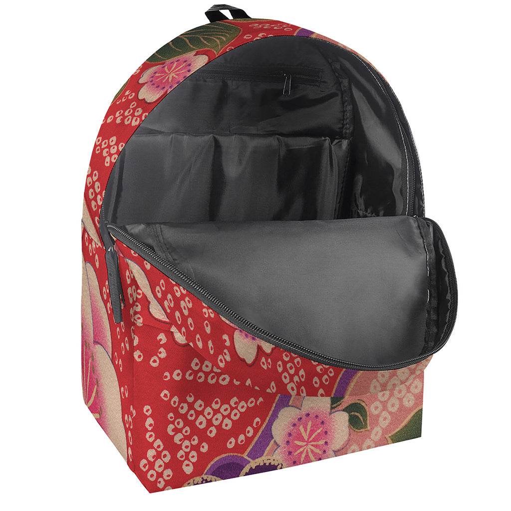 Cherry Blossom Kimono Pattern Print Backpack
