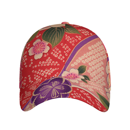 Cherry Blossom Kimono Pattern Print Baseball Cap
